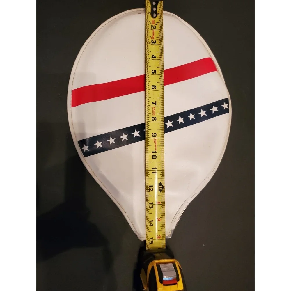 Tennis Racqet COVER ONLY Wood Vintage USA Red White Blue Stars Stripes Vintage